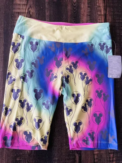 Disney Mickey Mouse Balloon Bike Shorts for Adults Size S New