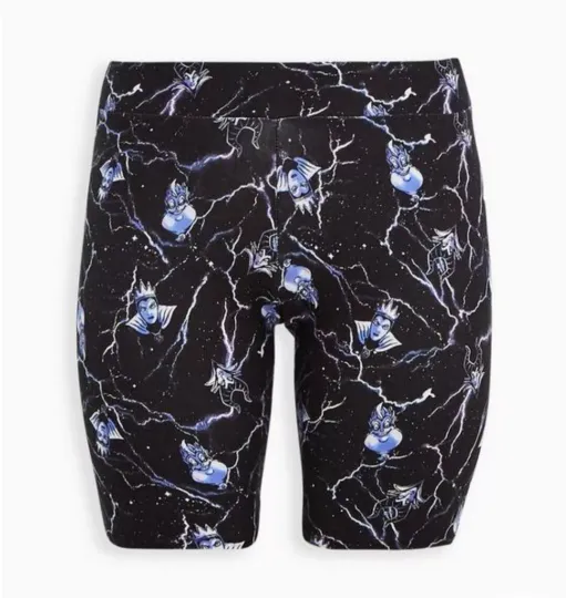 NWT Torrid Plus Size 0 Large Bike Short - Disney Villains Lightning