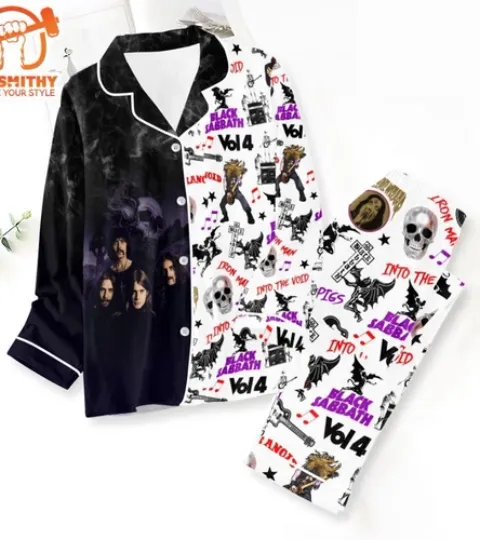 Discover Black Sabbath Button Down Pajamas Set