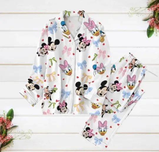 Discover Mickey Friends Pajamas, Minnie Bow Coquette Pajamas Set