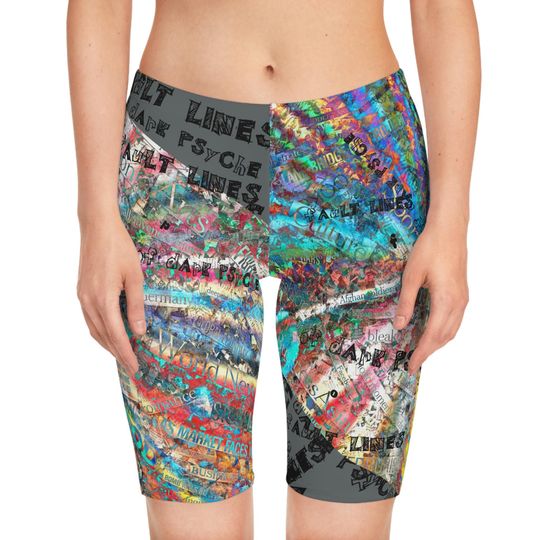 fAuLT LINES of dArK PSyChE Women's Bike Shorts, Biking Shorts, Cycling Apparel, Exercise Wear, Athletic Bottoms, Workout Gear