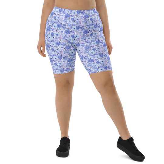 Discover Periwinkle Floral Biker Shorts
