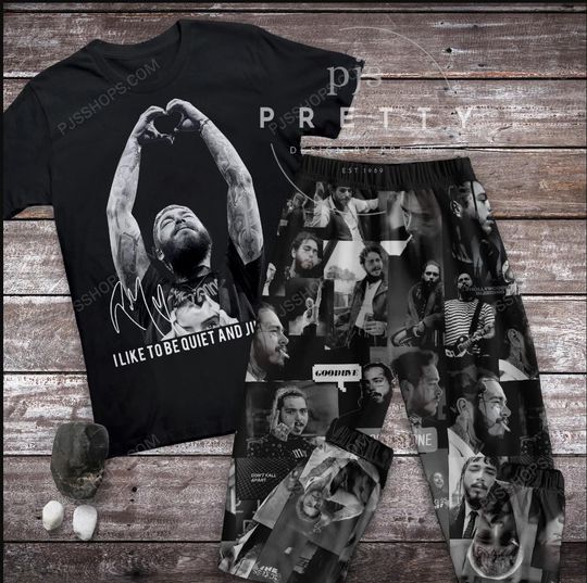 Post Malone Pajamas Set, Post Malone Personalized Family Pajamas, Post Malone Family Christmas Pajamas Set