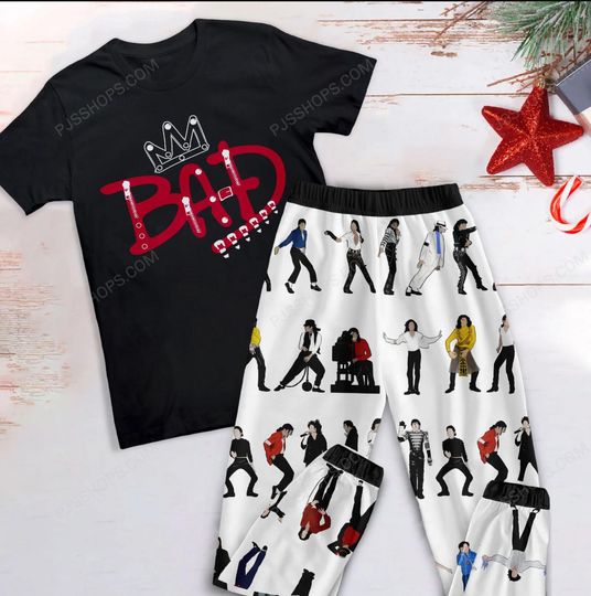 Michael Jackson Pajamas Set, Personalized Family Pajamas, Family Christmas Pajamas Set.