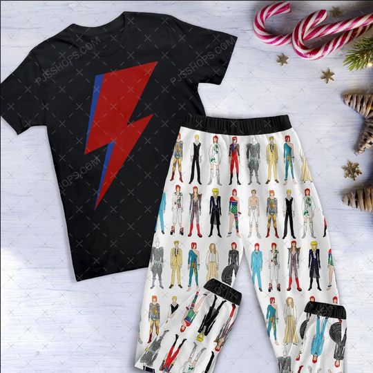 Discover David Bowie Pajamas Set, Personalized Family Pajamas, Family Christmas Pajamas Set.