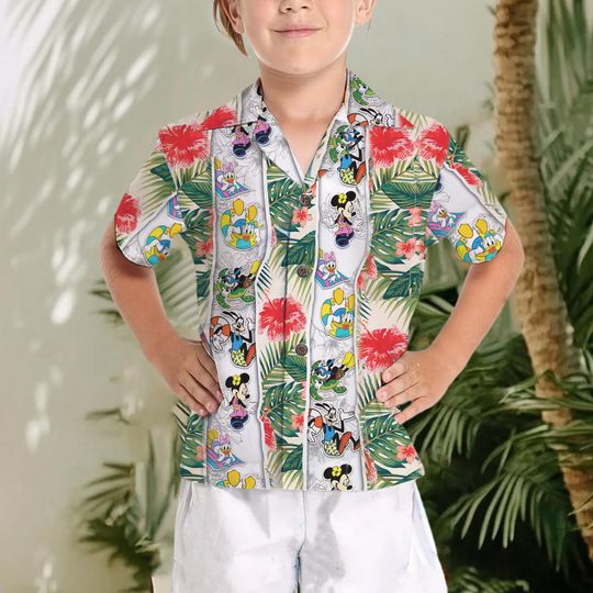 Discover Disney Mickey and Friends Hawaiian Shirt, Mickey Cruise Shirt, Mickey Mouse Hawaiian Shirt, Disney Family Cruise Shirt, Disney Kids Hawaiian