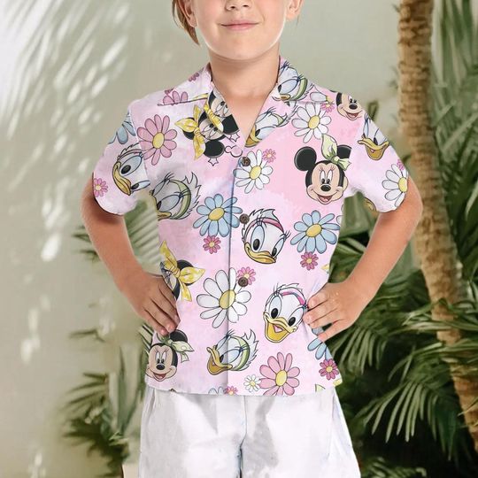 Disney Mickey Mouse Hawaiian Shirt, Donald Duck Button Up Shirt, Daisy Duck Hawaii Shirt Disney Mickey and Friends Hawaii Shirt, Kids Hawaii
