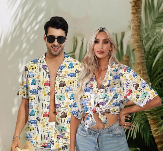 Discover Cars Hawaiian Shirt, Lightning McQueen Doc Hudson Summer Hawaiian, Cars Aloha Shirt, Car Pixar Hawaiian Button Downs Shirt, Cars Pixar Shirt