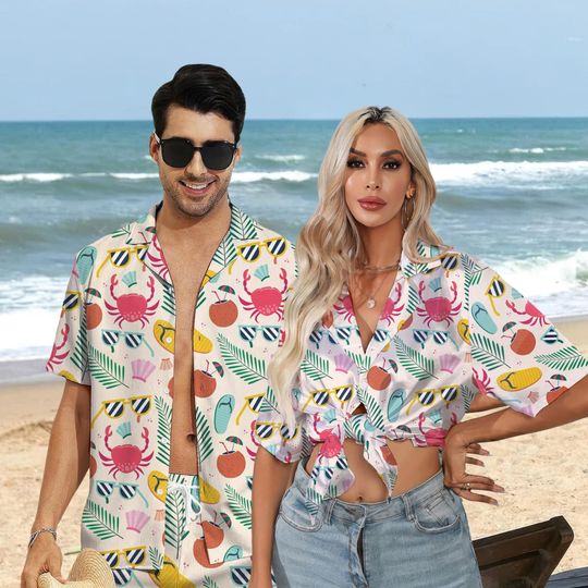 Discover Vintage Hawaiian Shirts, Short Sleeve Button Down Shirt, Summer Shirts for Men Women, Retro Style, Tropical Hawaii Shirts, Hawaiian Shirts