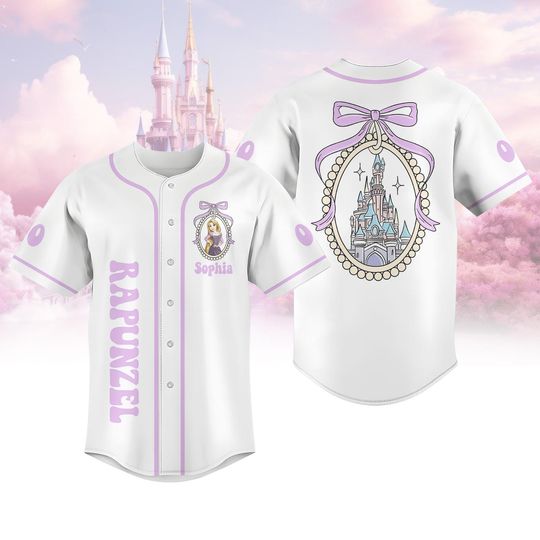 Discover Personalize Rapunzel Princess Baseball Jersey, Tangled Princess Jersey, Rapunzel Birthday Shirt For Girls