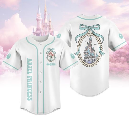 Discover Disney Ariel Princess Baseball Jersey, Little Mermaid Ariel Birthday Jersey, Ariel Birthday Shirt For Girls, Disney Girls Trip Baseball