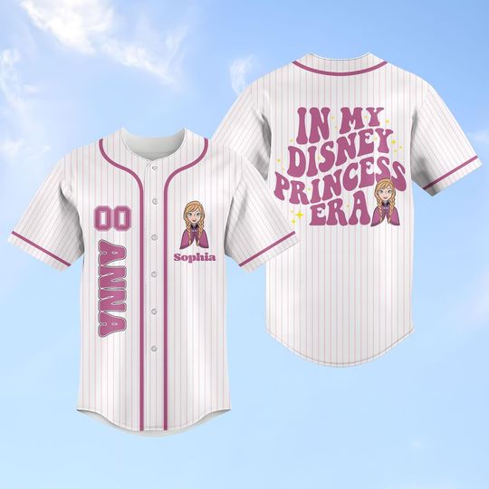 Discover Disney Anna Princess Baseball Jersey, Anna Frozen Movie T-Shirt For Kids, Anna In My Disney Princess Era Jersey