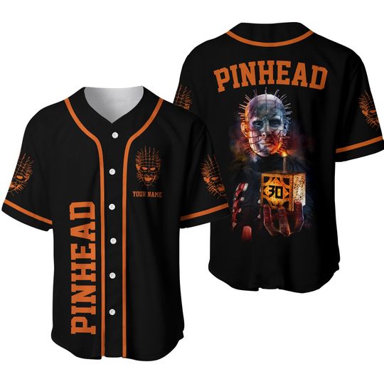 Personalized Pinhead Jersey Shirt, Hellraiser Pinhead Baseball Shirt