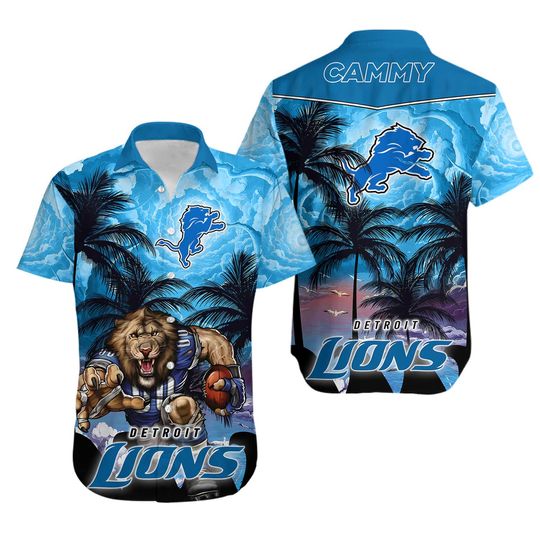 Personalized Detroit Lions Hawaiian Shirt Amazing Beach Summer Nice Hawaiian Shirt