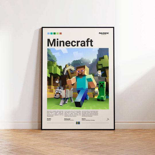 Minecraft Poster, Video Game Poster, Gift For Minecraft Fan, Gamer Gift, Video Game Room Decor, Gaming Wall Art, Gaming Room Print