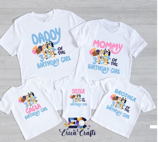 Discover Blue Birthday Shirt, Custom Blueey Shirt, Birthday Shirt for Boy and Girl, Custom Birthday Shirt, Personalized Shirt, Birthday Outfit