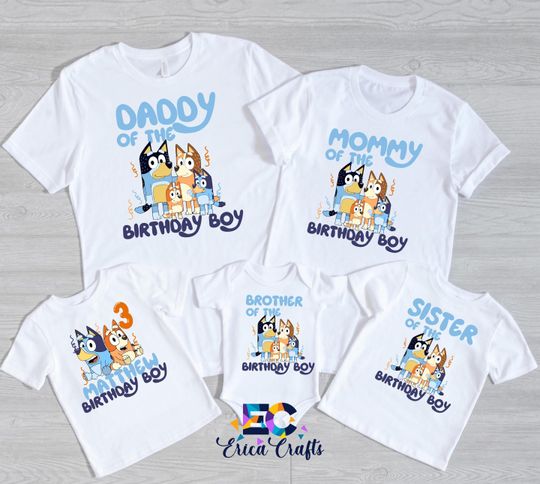Discover Blue Birthday Shirt, Custom Blueey Shirt, Birthday Shirt for Boy and Girl, Custom Birthday Shirt, Personalized Shirt, Birthday Outfit