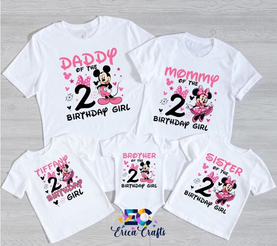 Minnie Mouse Birthday Girl Shirt, Disney Birthday Party, 2nd Birthday Gift, Disneyland Birthday Trip, Birthday Princess, Custom Bday Gift