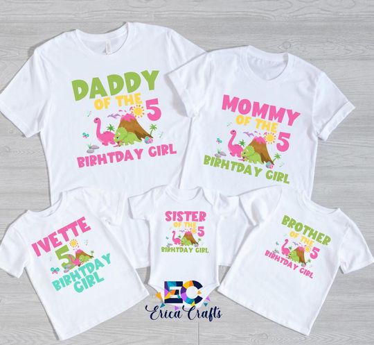 Discover Dinosaur Birthday Shirt, Dino Birthday Shirts, Dinosaur Family Matching Tee, Dinosaur Personalized Birthday Shirt, T- Rex Birthday Girl