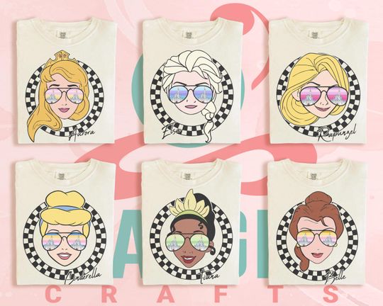 Discover Custom Disney Princess Sunglass Castle Shirt, Disney Girls Trip Shirts, Disney Group Shirts, Famiy Vacation Shirts, Disney Women's Shirts