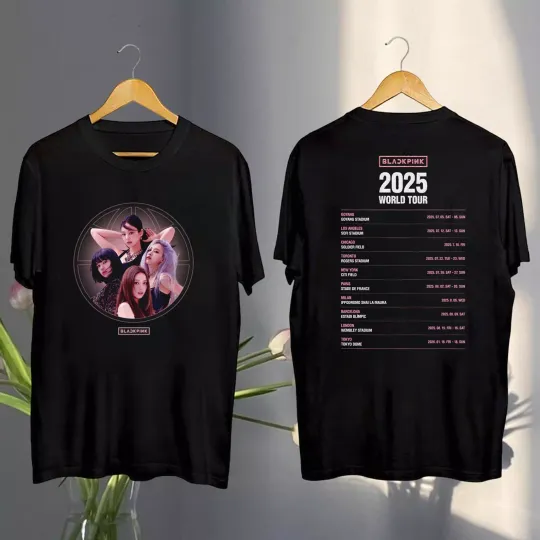 Black Pink 2025 Concert Tee, Black Pink World Tour 2025 T-Shirt