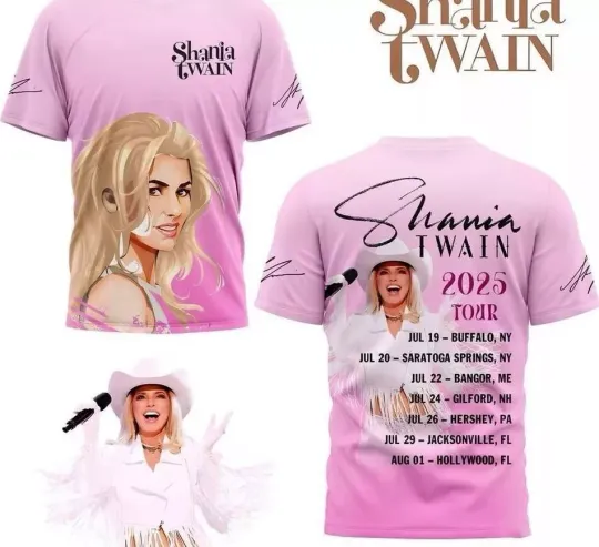Shania Twain 2025 Tour For Fan Premium Edition 3D T-Shirt