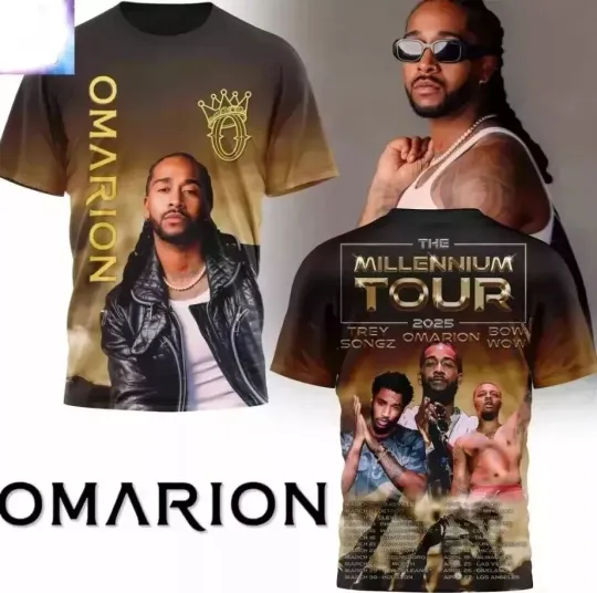 Discover Omarion The Millennium Tour 2025 3D T-Shirt