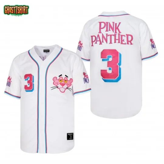 Pink Panther 1963 Miami 3 White Baseball Jersey