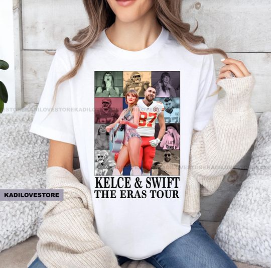 Discover Travis Kelce and taylor version t-shirt Travis Kelce football the Eras tour t-shirt Travis Kelce print era tour taylor version fan merch print gift tshirt