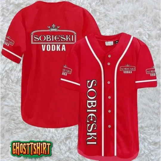 Red Sobieski Vodka Baseball Jerseys