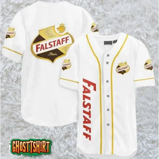 Discover White Falstaff Beer Baseball Jerseys