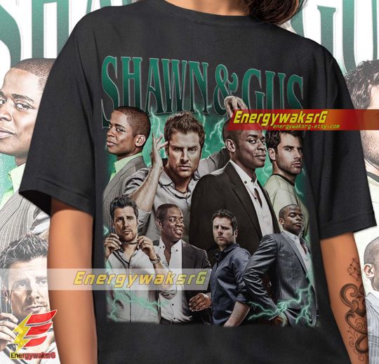 Discover Limited Shawn and Gus Psych Tv Show Vintage T-Shirt, Shawn and Gus Psych Shirt, Gift For Woman and Man Unisex T-Shirt