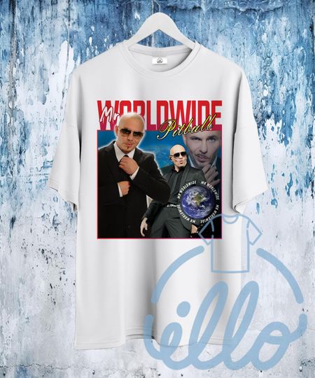 Discover Pitbull Worldwide T Shirt, Pop Rap Hip Hop Merch Shirt, 90s Retro Unisex T-Shirt