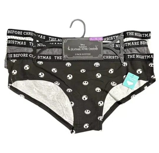 The Nightmare Before Christmas 3 Pack Hipsters Size XL