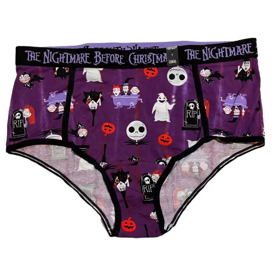 Discover NWT TORRID Nightmare Before Christmas Sexy Brief Pantie Sz 1X-2X-3X-4X Purple