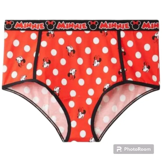 2X 18W 20W Torrid Minnie Mouse Red Polka Dot Brief Panty Disney Full Coverage Mi