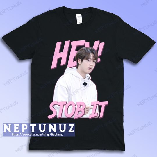 Discover Jin Shirt, Kim Seokjin Hey Stob It, Kpop Boyband Music Vintage Retro Rustic Style New Men Women Size Tee