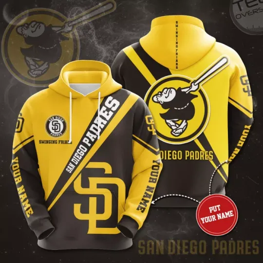 San Diego Baseball Team Padress 3D Hoodie