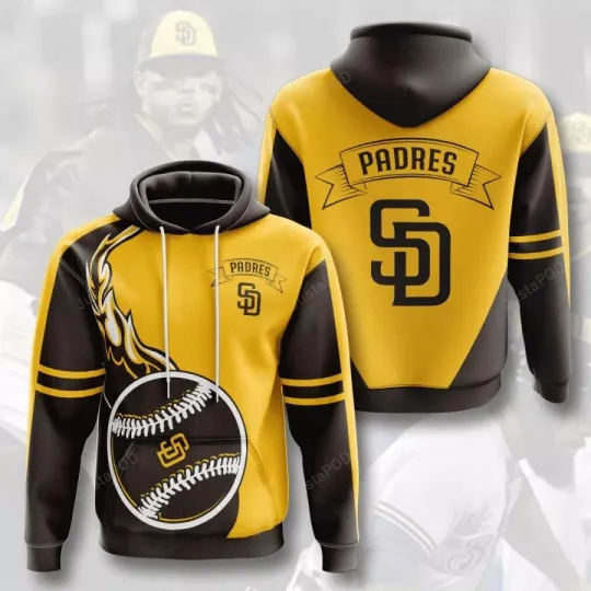 San Diego Baseball Team Padress 3D Hoodie