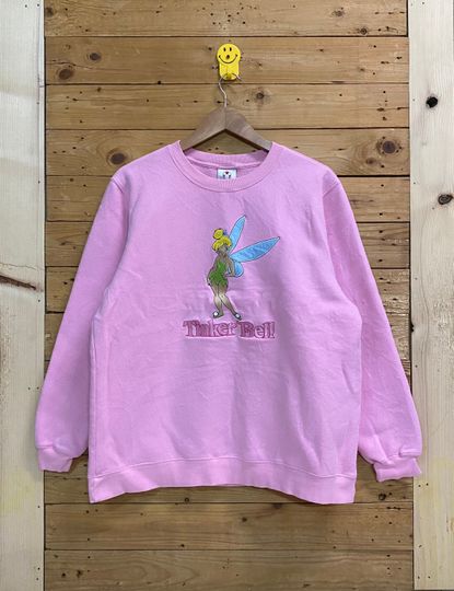Discover Vintage disney store embroidery TINKER BELL film series crewneck sweatshirt size XL fits L