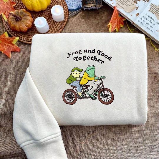 Frog And Toad Embroidered Shirt, Cute Frog Shirt, Classic Book Hoodie, Nature Lovers Gift, Book Lovers Sweatshirt, Vintage Bookworm Tee