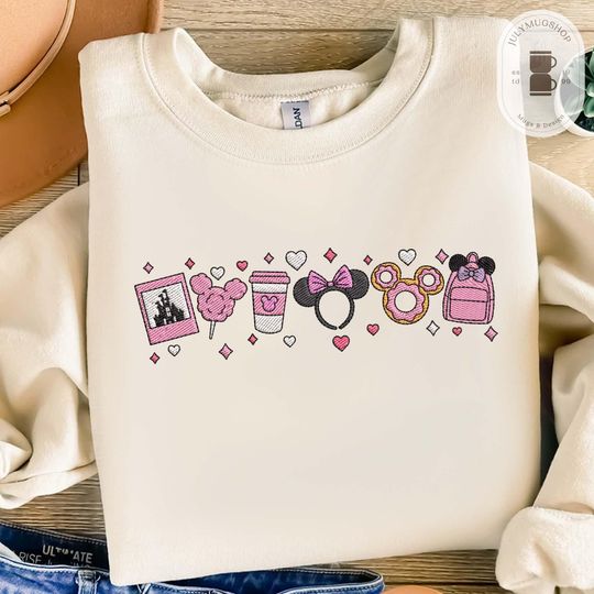 Happy Valentines Day Embroidery Shirt, Gift For Her, Mouse and Friends Valentine Embroidery Shirt, Couple Valentine Embroidery Shirt