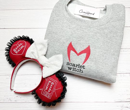 Scarlet Witch Embroidered Sweatshirts | WandaVision Inspired Sweatshirt | Marvel Universe | Disney Parks