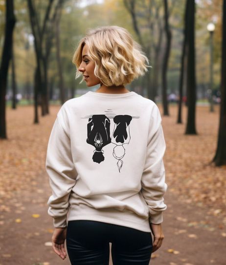 Miles and Gwen Tribute Embroidered Spider Web Heart Sweatshirt - Spider-Verse Love Crewneck - Handmade Marvel Fan Gift Pullover Spiderman
