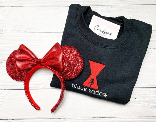 Black Widow Embroidered Sweatshirt | Agent Romanoff, Natasha Romanoff | Avenger Universe | Disney Park Apparel