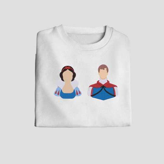 Snow White and Prince Florian Embroidered Sweatshirt | Embroidered Crewneck | Sweatshirt | Gift for Women | Embroidered Hoodie