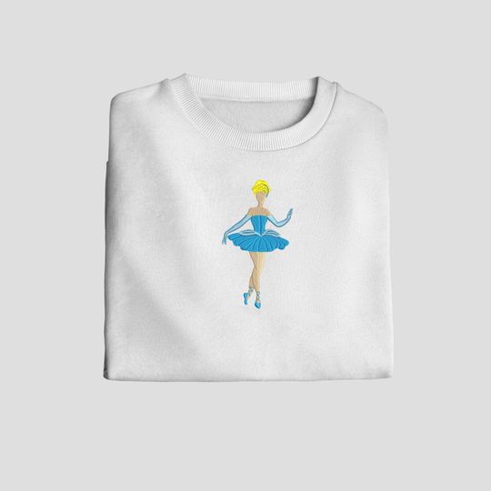 Discover Cinde Ballerina Embroidered Sweatshirt | Embroidered Crewneck | Sweatshirt | Gift for Women | Embroidered Hoodie