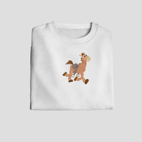 Bullseye Toy Story Horse Embroidered Sweatshirt | Embroidered Crewneck | Sweatshirt | Gift for Women | Embroidered Hoodie