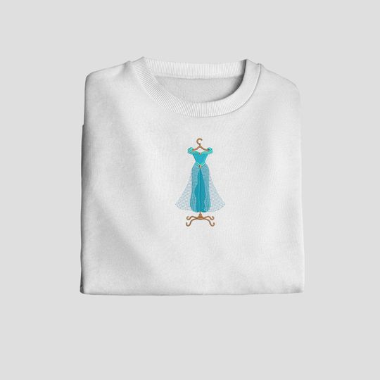 Princess Jasmine Dress Embroidered Sweatshirt | Embroidered Crewneck | Sweatshirt | Gift for Women | Embroidered Hoodie