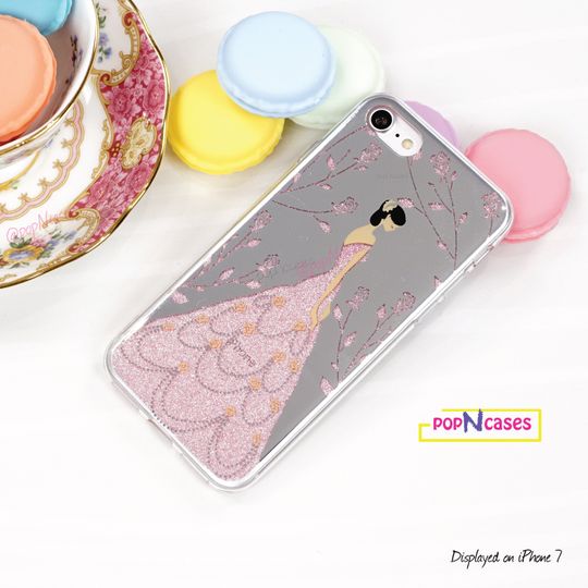 Pink Enchanted Glitter Cinde Princess Fashion Phonecase Silver Reflective Bling iPhone 7 8 iPhone 8plus 7 plus iPhone 6s iPone case